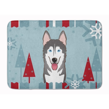 Carolines Treasures Winter Holiday Alaskan Malamute Machine Washable Memory Foam Mat BB1714RUG